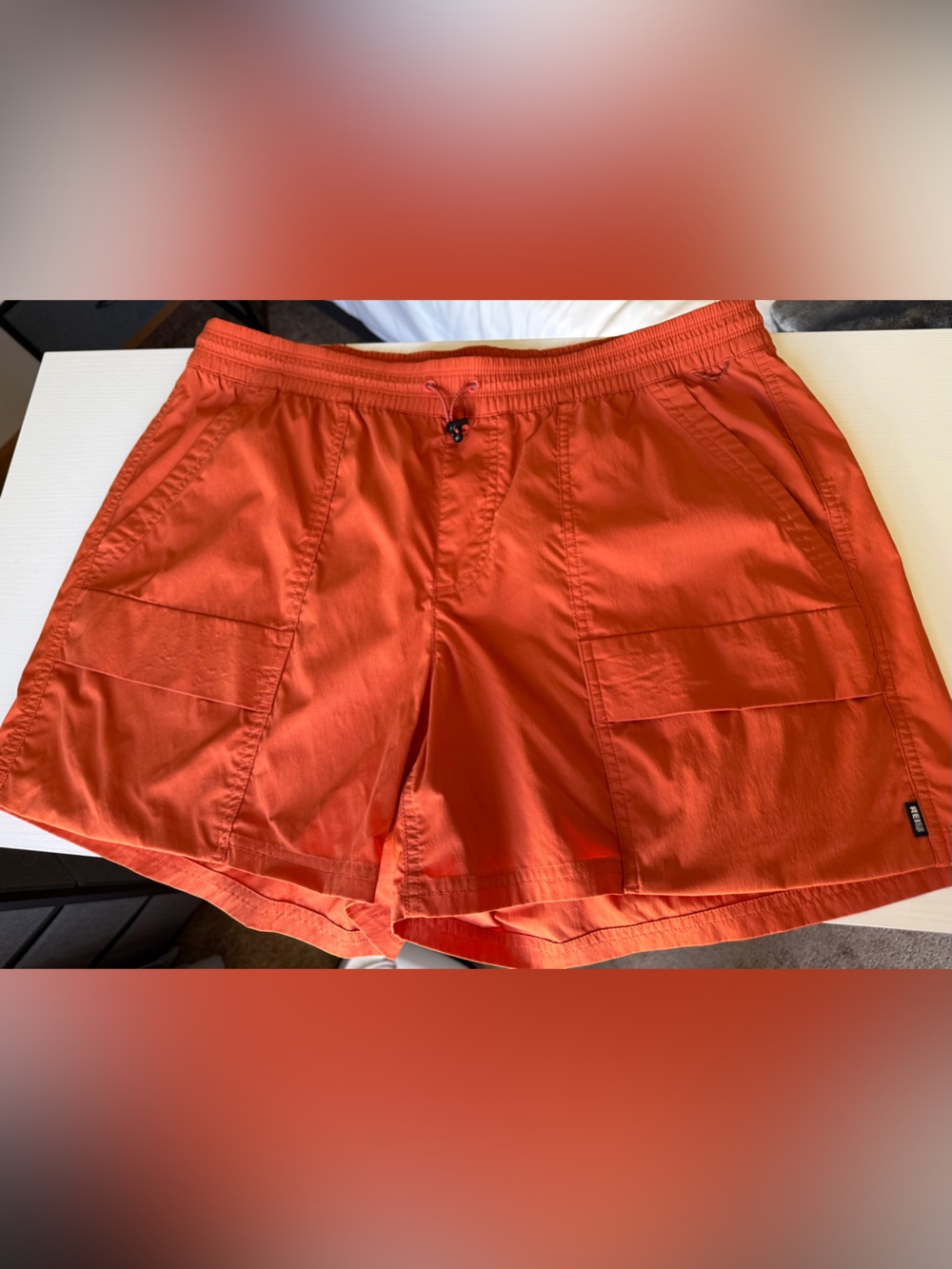 REI Women’s XL Bright Orange Hybrid Shorts Cargo 6 Pocket Lightweight 5”